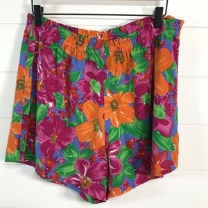 Vintage Victorias Secret Shorts Womens Small High Waist Floral 90s Retro Swim